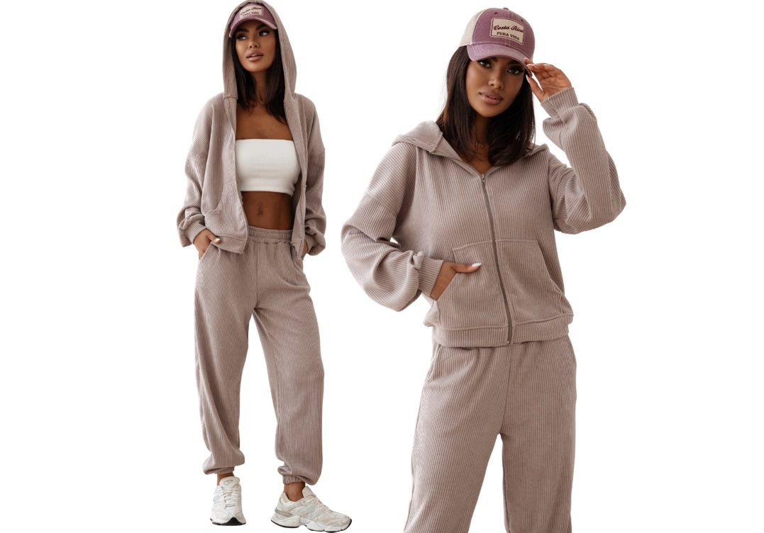 Manšestrová Tepláková Souprava Rozepínací Mikina Fango L/XL