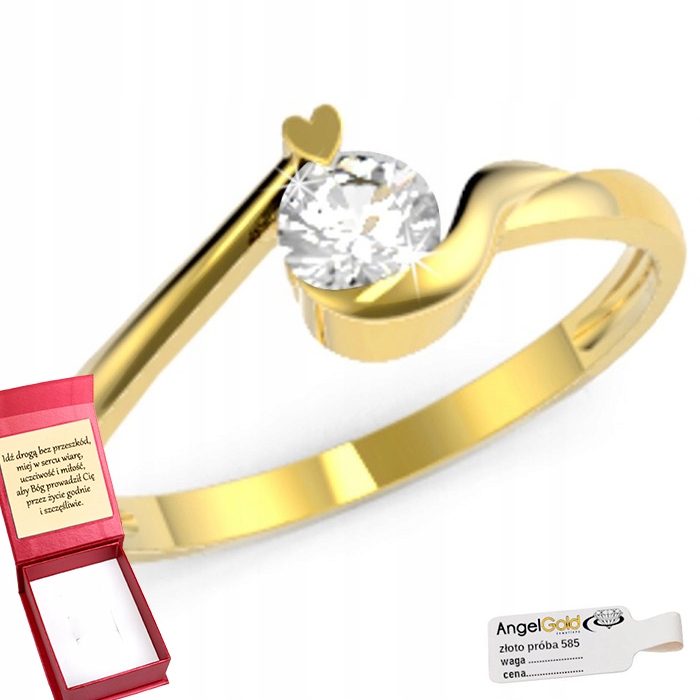 Zlatý Prstýnek Se Srdíčkem 585 Zirkon Srdce