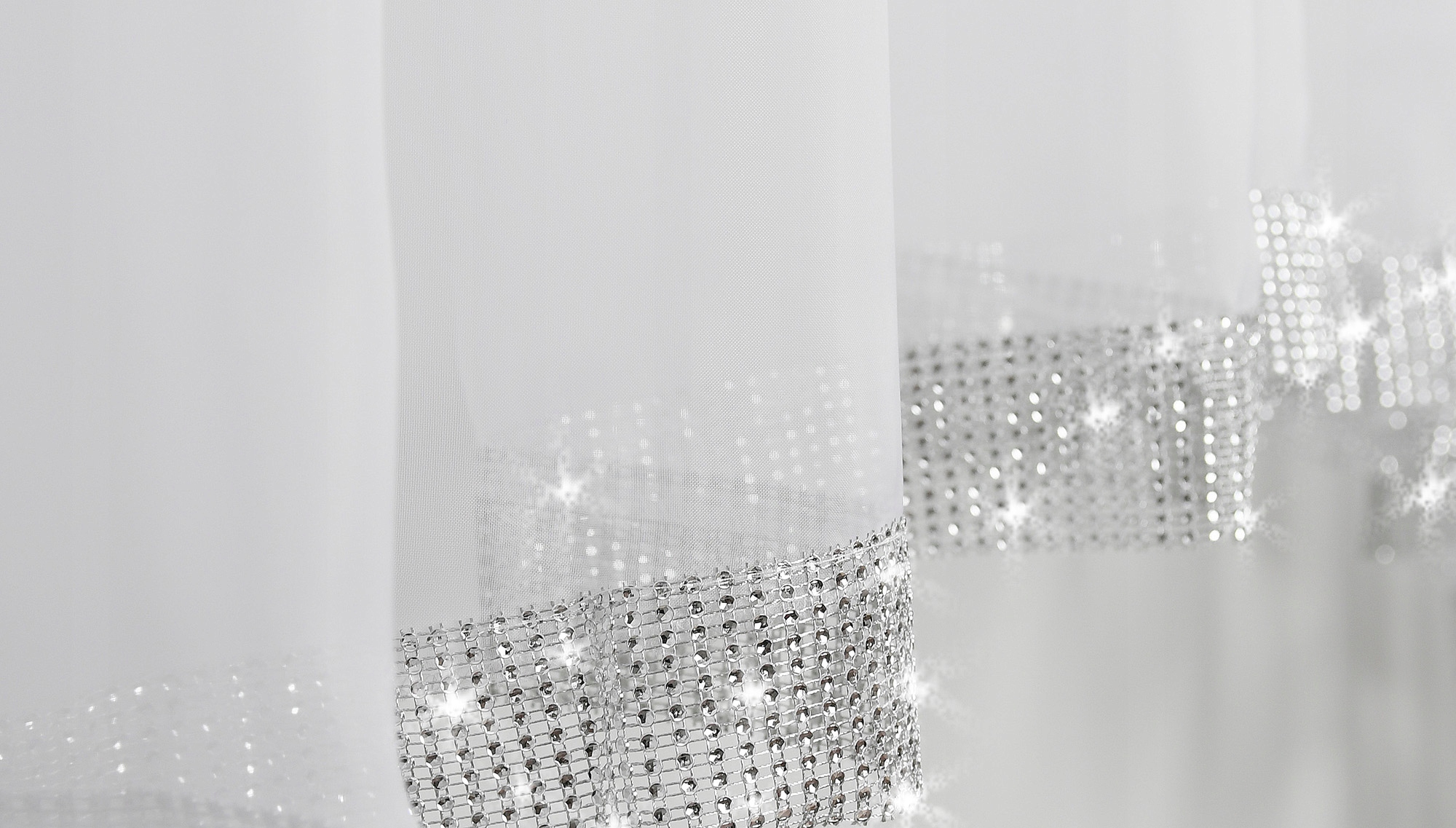 FIRANA ZDOBIONA CYRKONIAMII 400x150 ŁUK WOAL TAŚMA Sposób zawieszania taśma