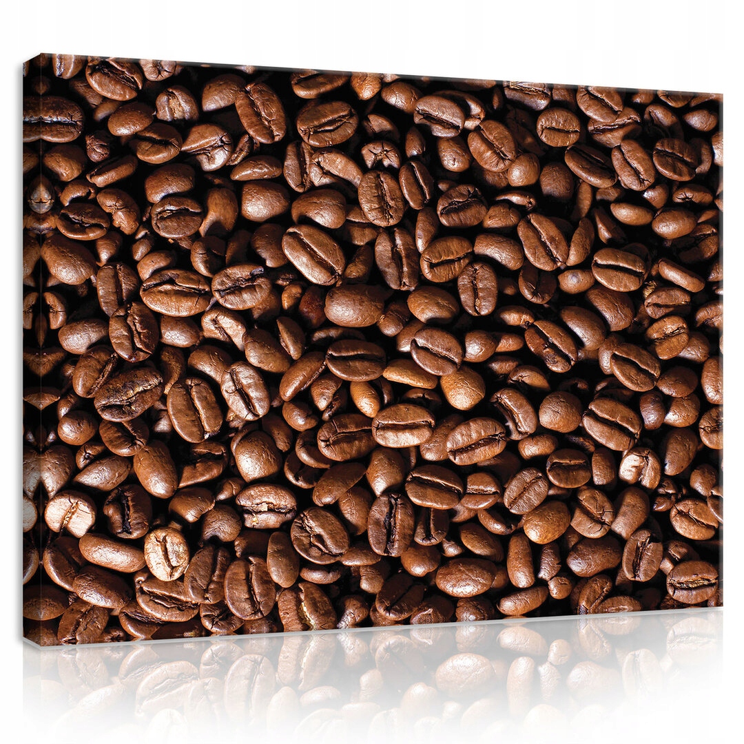 Obraz 80x60 Káva zrna makro textura aroma hnědá teplá