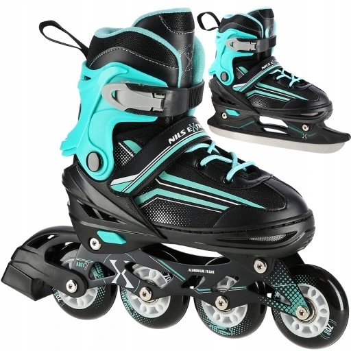 Nils Łyżworolki 2W1 Black/blue (39-43) NH18190 Rolki Łyżwy