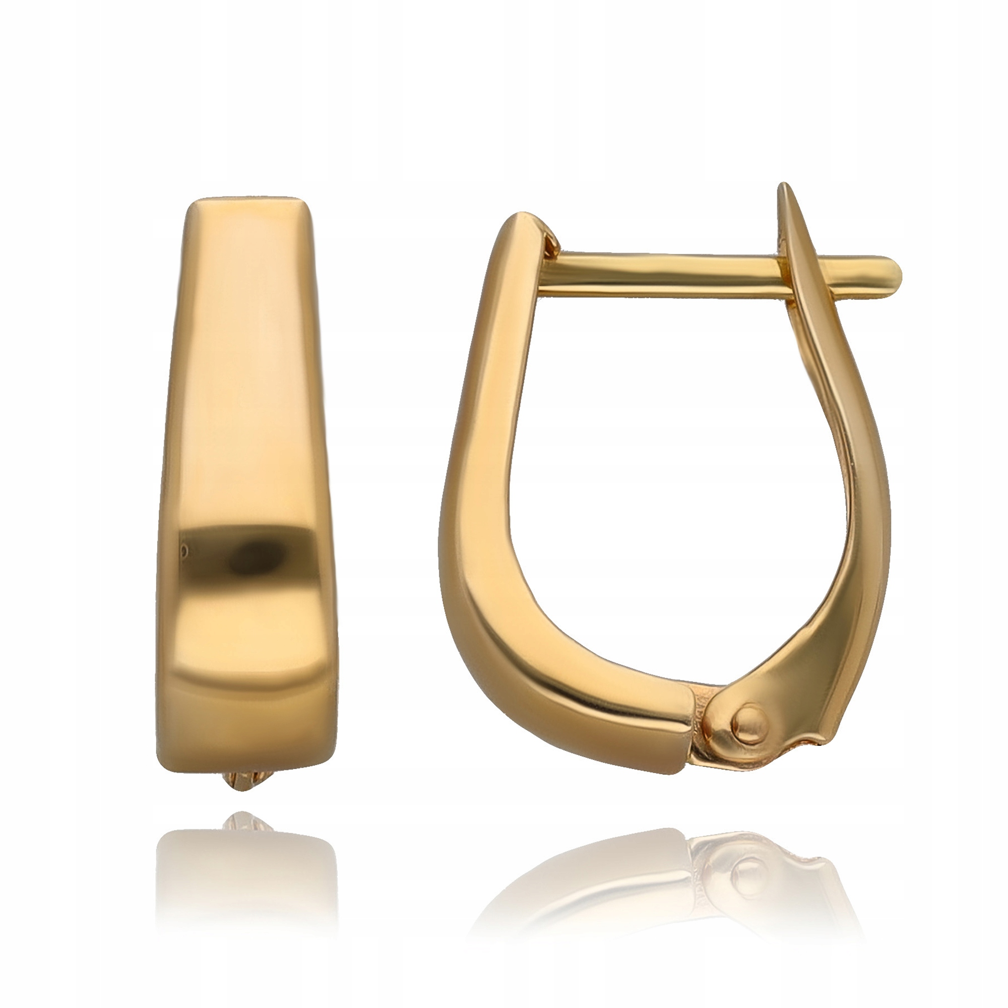 Zlaté Náušnice Ve Vestavě Podkovy Klasické Hladké Anglické Zlato 585 Svatba