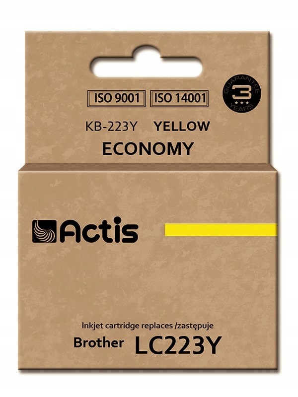 Tusz Actis KB-223Y (zamiennik Brother LC223Y; Standard; 10 ml; żółty)