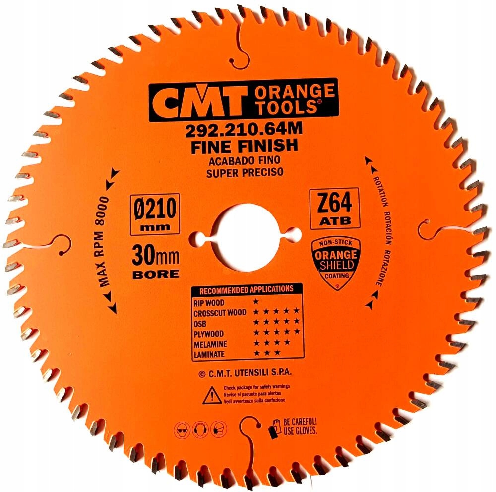 Cmt Tarcza 292.210.64M do drewna Mdf laminatu 210 x 30mm do pilarek ukośnic