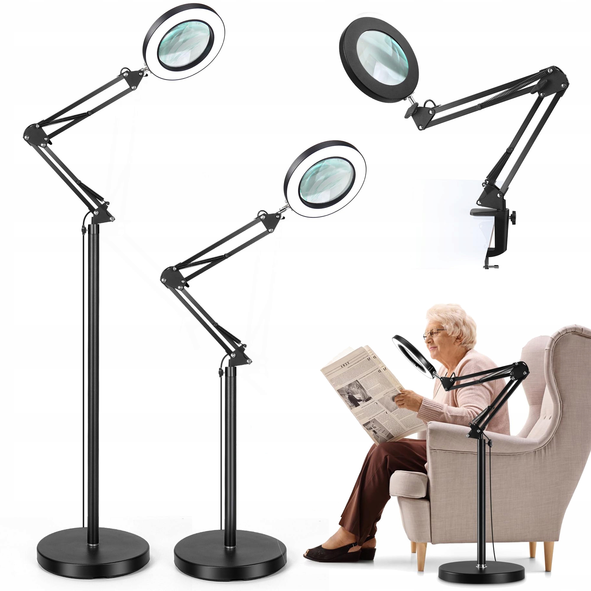 Led Lampa Kosmetická Lupa Sklo Zvětšovací Stolní Rýsovací Lampa