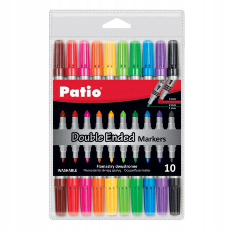 Dwustronne Pisaki Cienki Mazak CIENKOPIS SZKOLNY Ozdobny Pisak Biurowy MEGA Liczba sztuk w zestawie 10 szt.