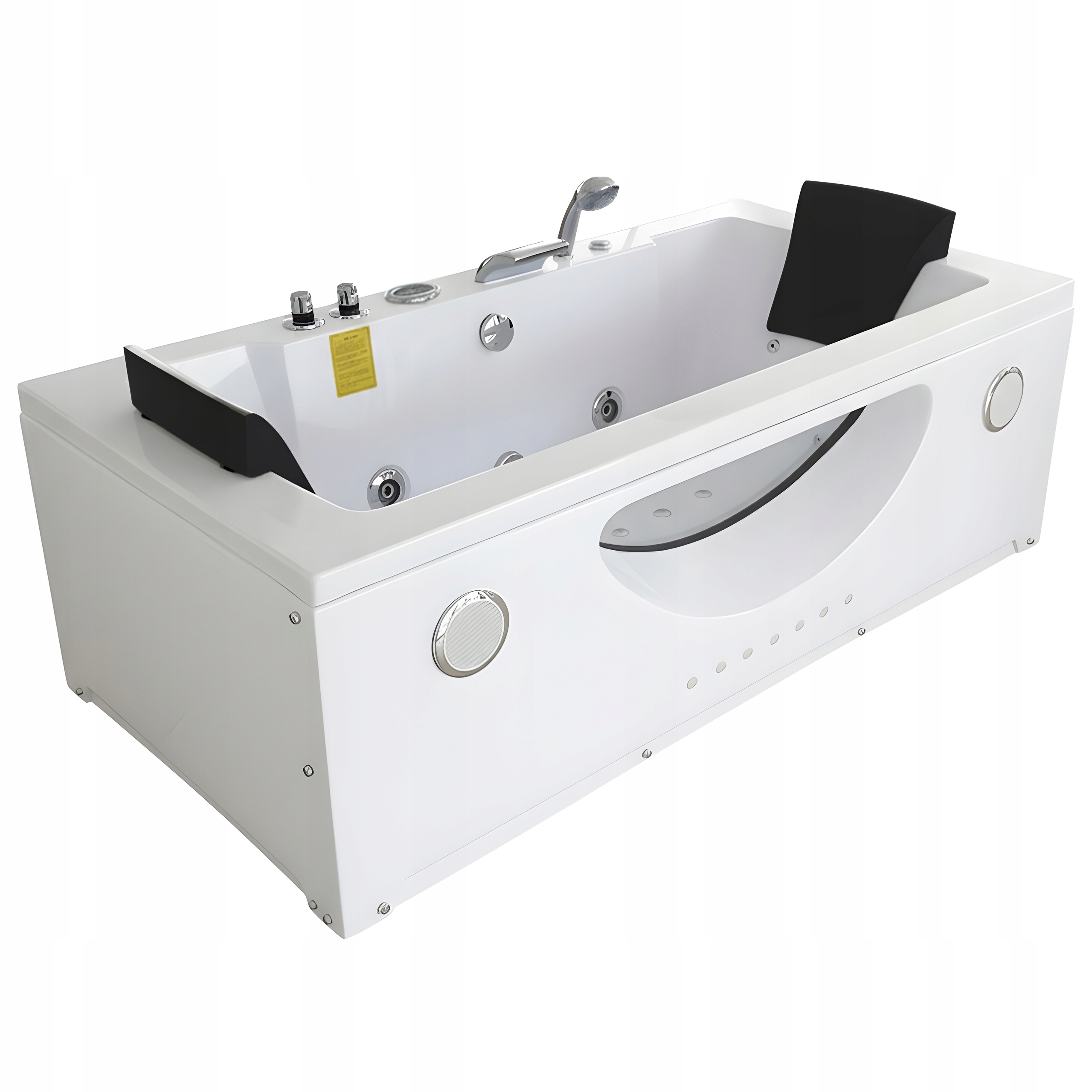 Wanna Z Hydromasażem Prostokątna Spa Podgrzewacz Levante 659H Biała 180x90