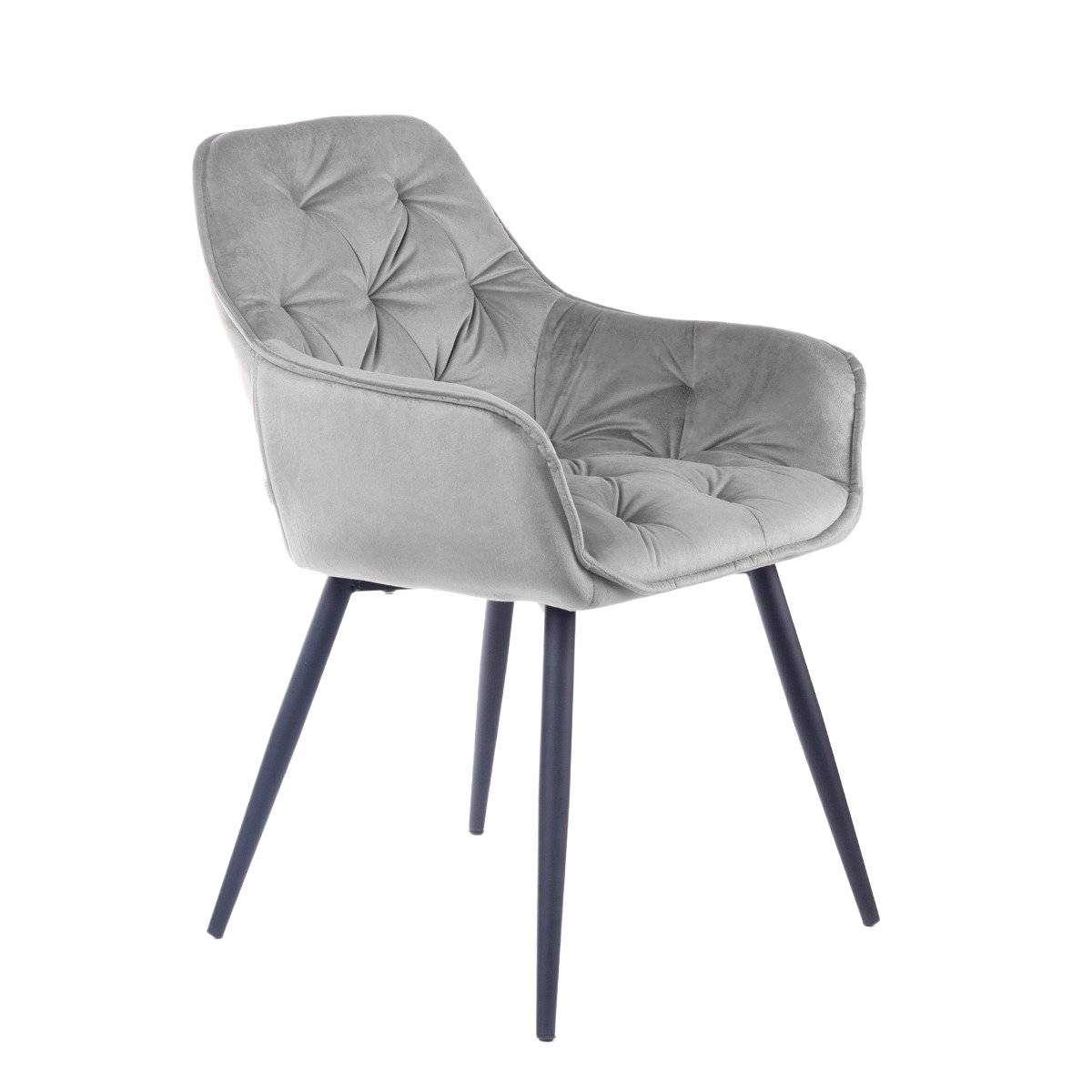 Stolička Flossi velúrová sivá 57x63x84 cm Homla