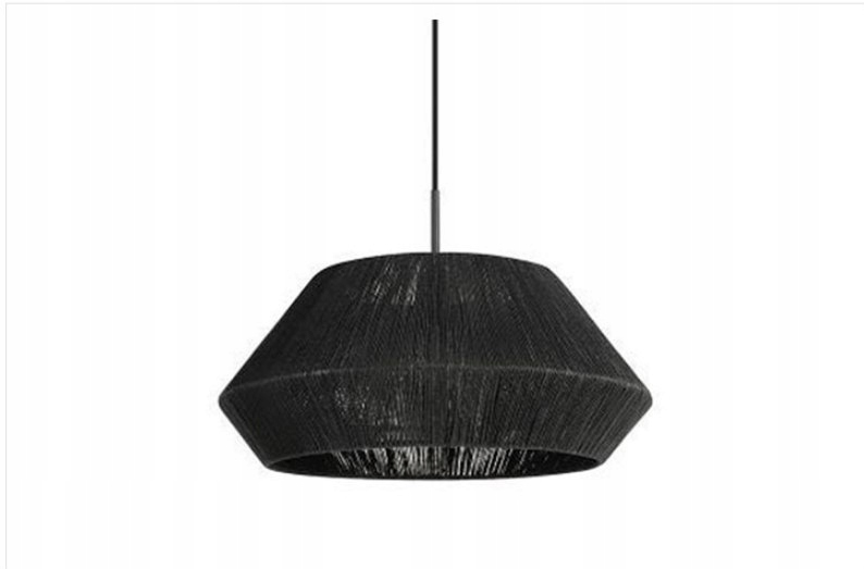 Závěsná přírodní ratanová lampa 50 cm (černá)