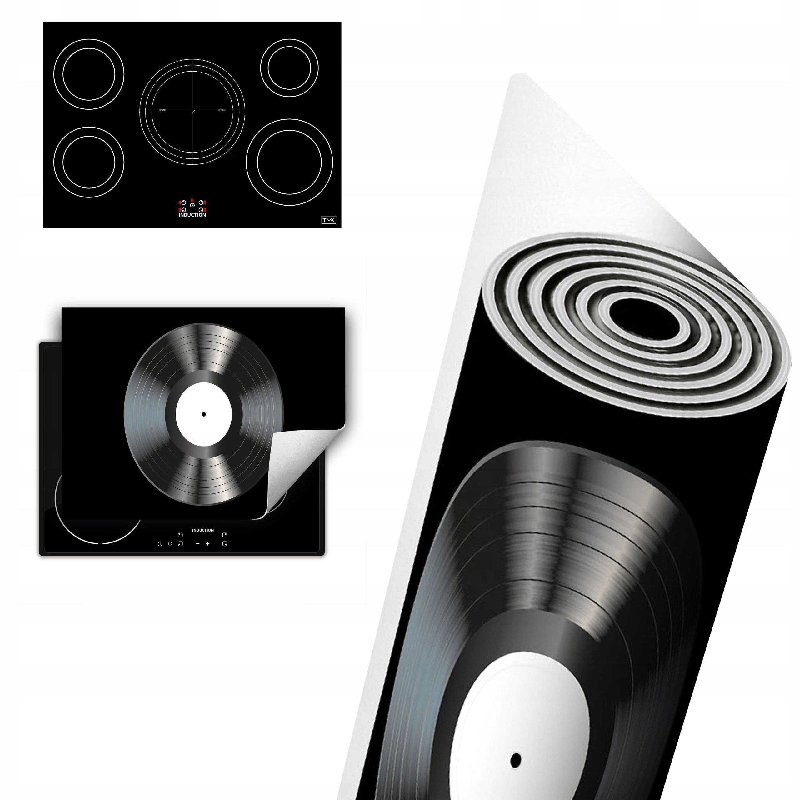 Vinylová Ochrana Na Indukci Deska 80x52 černá vinyl