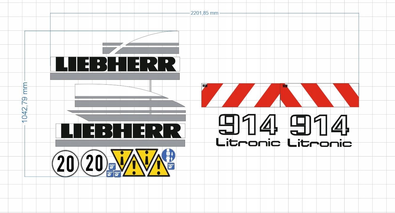 LIEBHERR 914 LITRONIC NAKLEJKI NAKLEJKI
