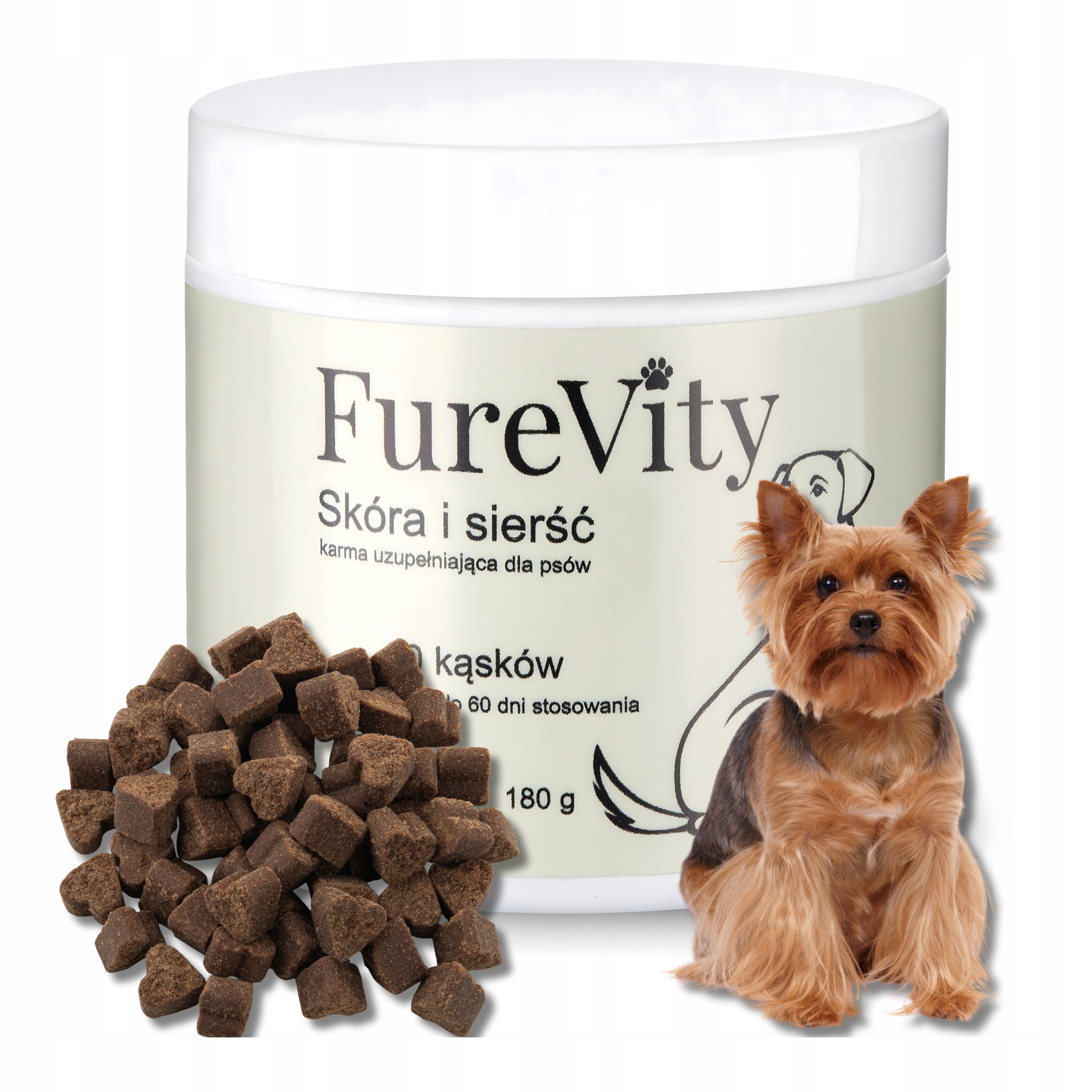 Levně Doplněk stravy pro psa Kůže a srst Chutě Kousky Doplněk stravy 60 ks