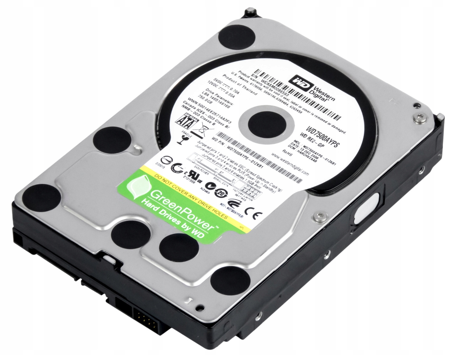 WD RE2-GP 750GB 7.2k 16MB SATA II 3.5'' WD7500AYPS Producent Western Digital