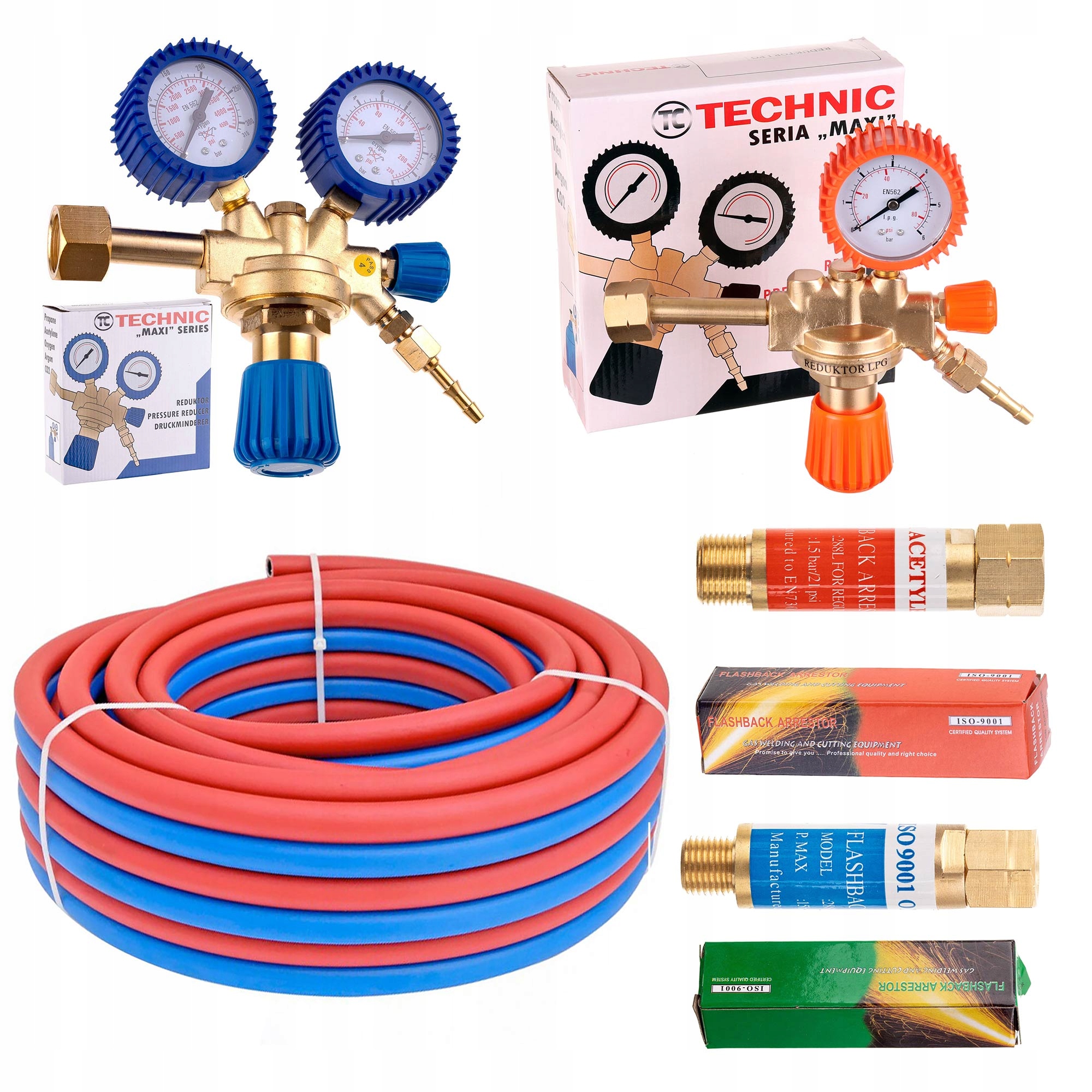Sada Hadice Duet 5 m reduktor Kyslíku a propanu pojistky Kyslík a Acetylen