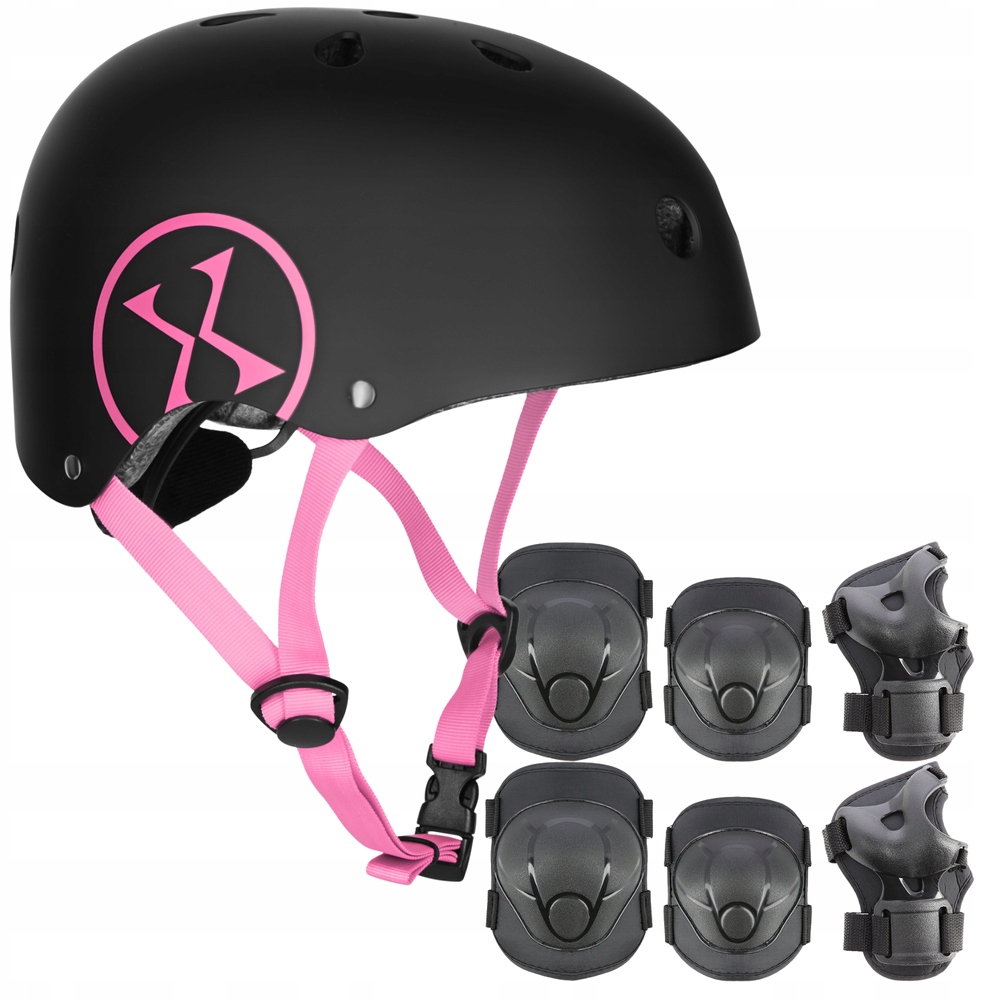 Kask Z Regulacją Orzeszek Ochraniacze Zestaw Na Rolki Rower Deskorolkę Xs