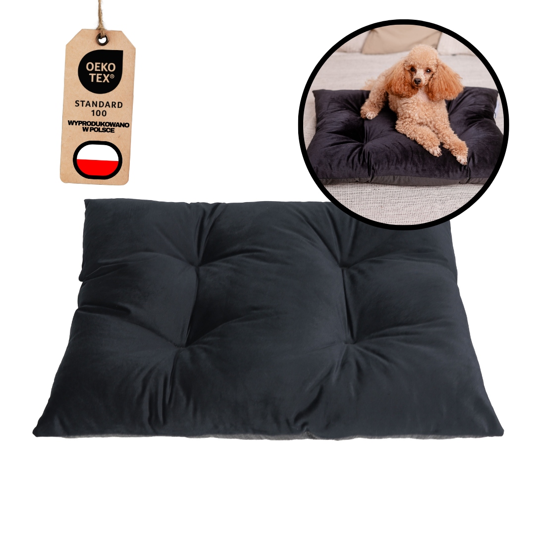 Levně Mimiko Pets Pelíšek Polštář Velvet 70x50 cm černý