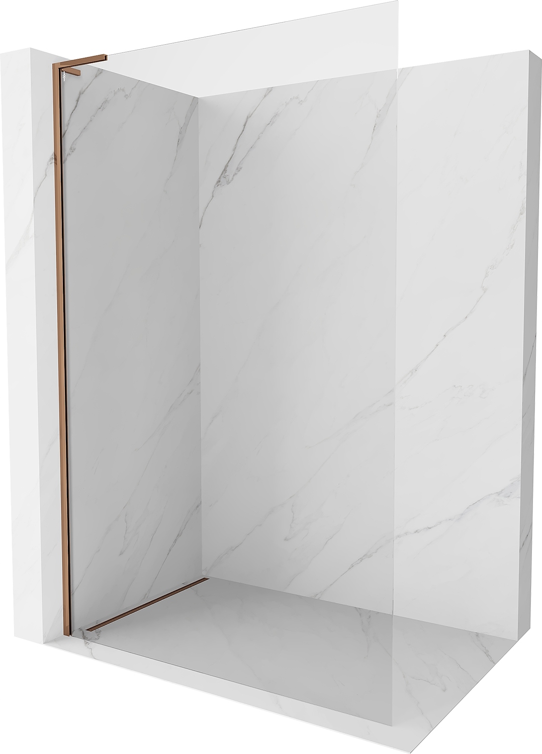 Mexen Kioto-X L Walk-in, sprchová stěna 70x200, transparentní, růžové zlato