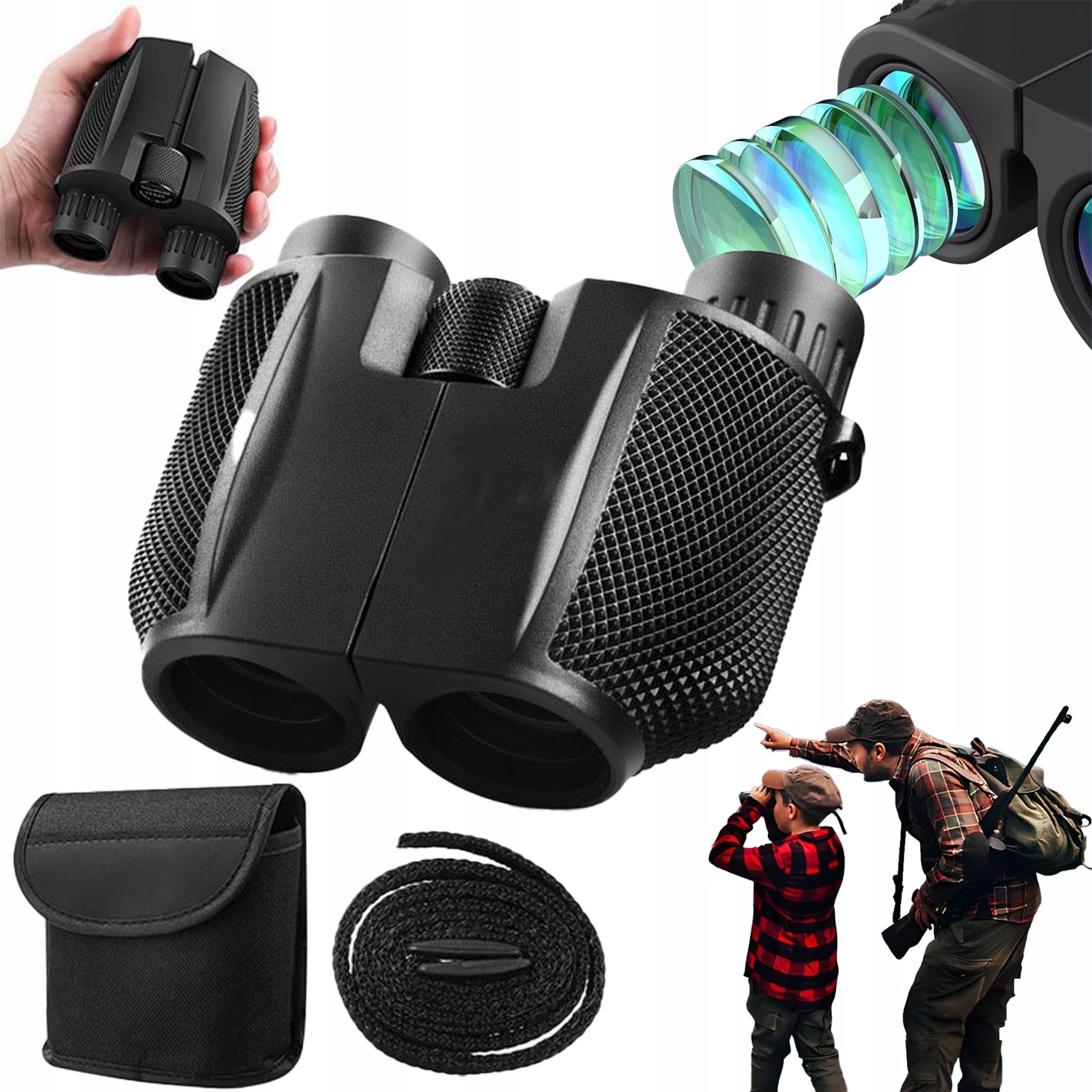 Dalekohled Vodotěsný Zoom 10X25 BAK-4 Turistický Lovecký Do Dne Noc Hd