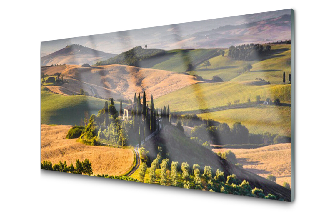 

Panel szklany Płytka Wyżyny Łąki Domek 100x50