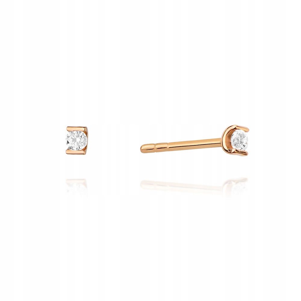 

Różowe złoto kolczyki z brylantami 0,08 ct sztyfty
