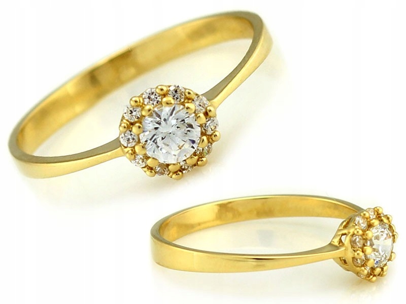 Zlatý prstýnek 585 kulatý, bílá Markiza 11r Kolečko jako dárek 1.28 g