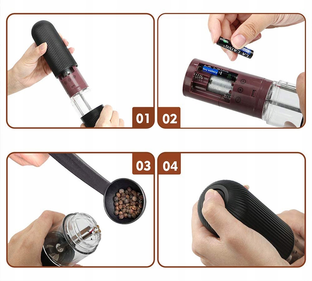 MŁYNEK DO PIEPRZU I SOLI ELEKTRYCZNY MŁYNEK Model KB7435