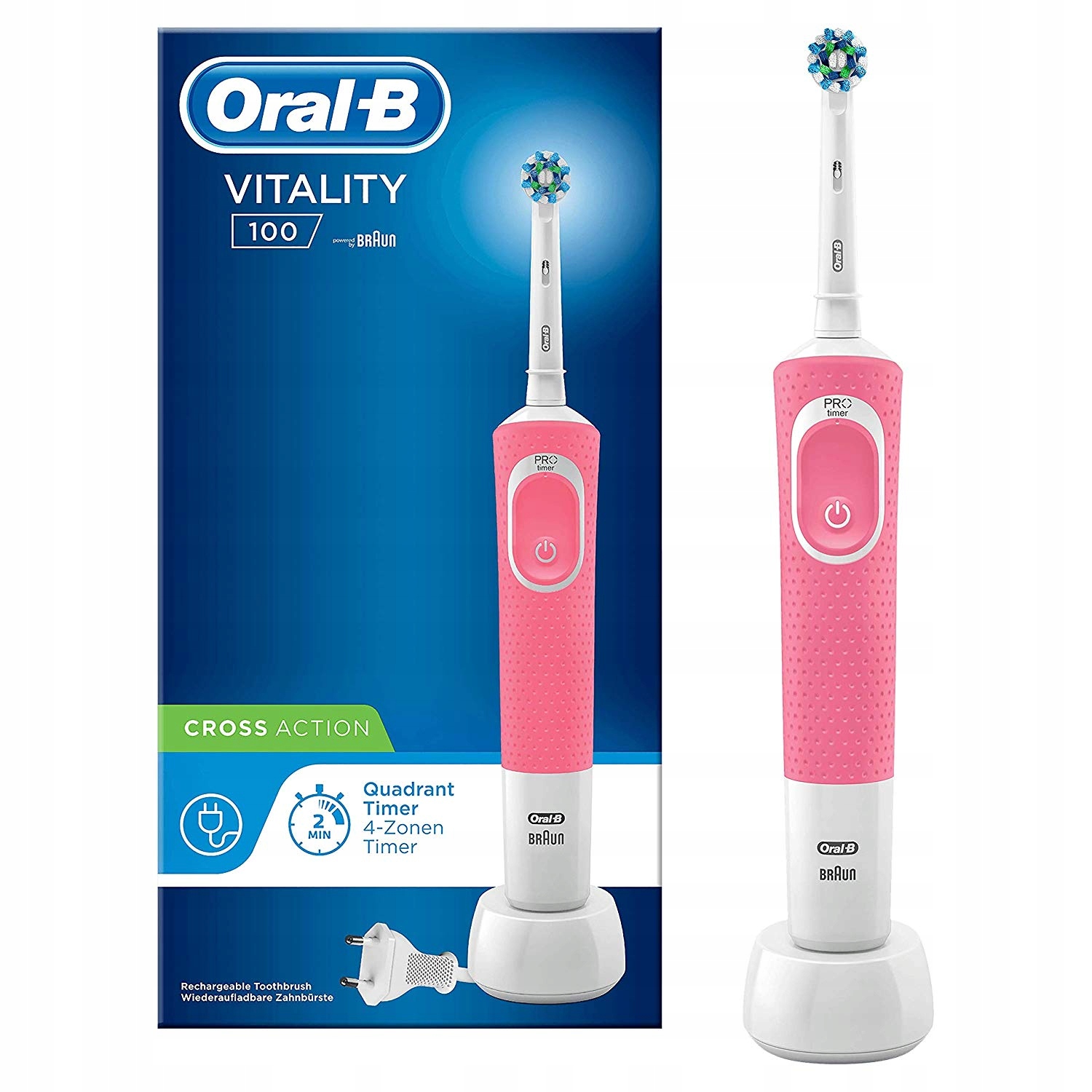 

Oral-B Vitality D100 Szczoteczka różowa