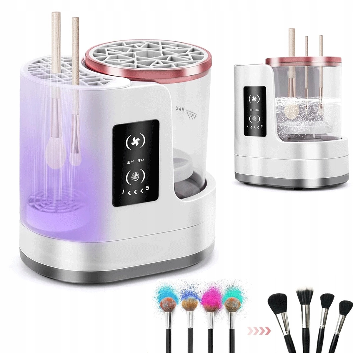 Čistič štětců na make-up s funkcí sušení, automatické vypnutí