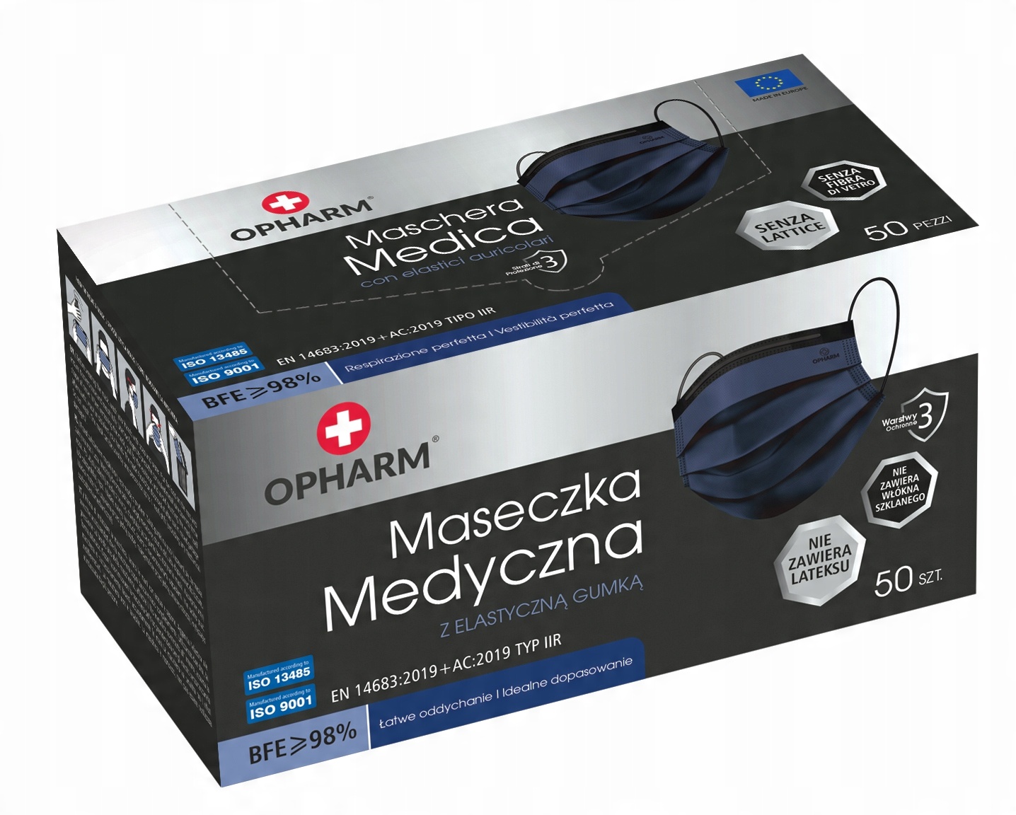

Maseczka medyczna chirurgiczna granatowa 50szt