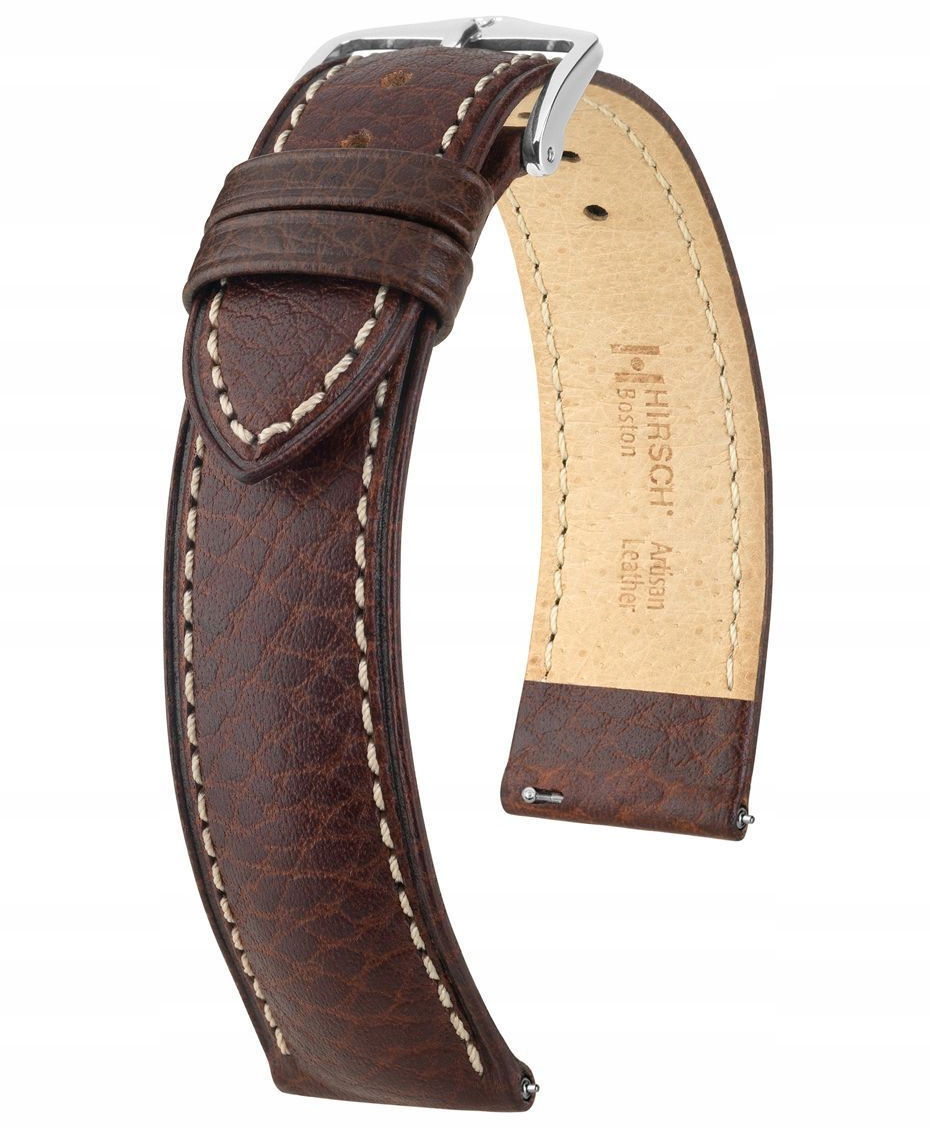 Hnědý Kožený Pásek Hirsch Boston 22 mm 0130201