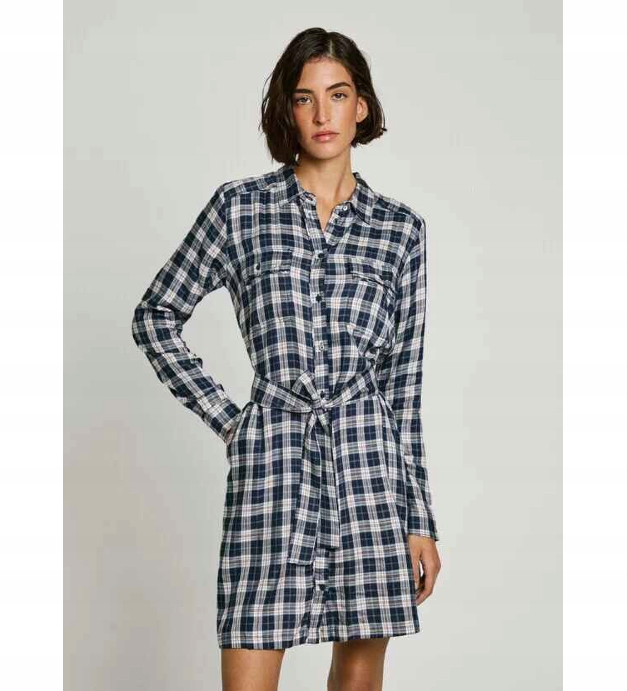 Pepe Jeans Kostkovaná Šaty Pásek (M)