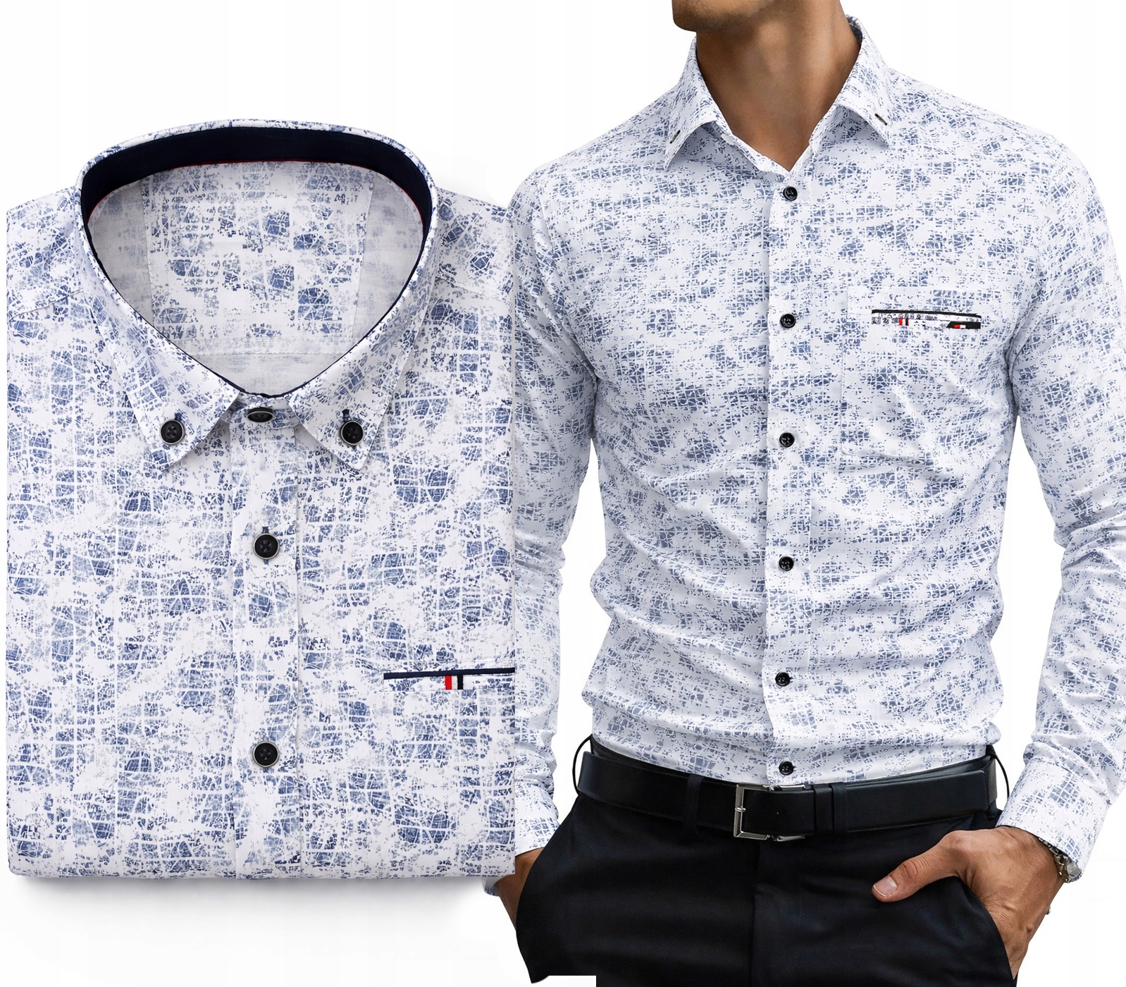 Koszula Męska do Garnituru Spodni Regular