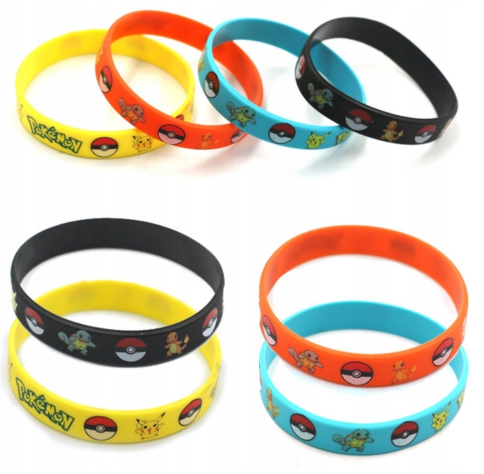 Opaska Bransoletka Pikachu Charmander POKEMON Czarna Kolor czarny