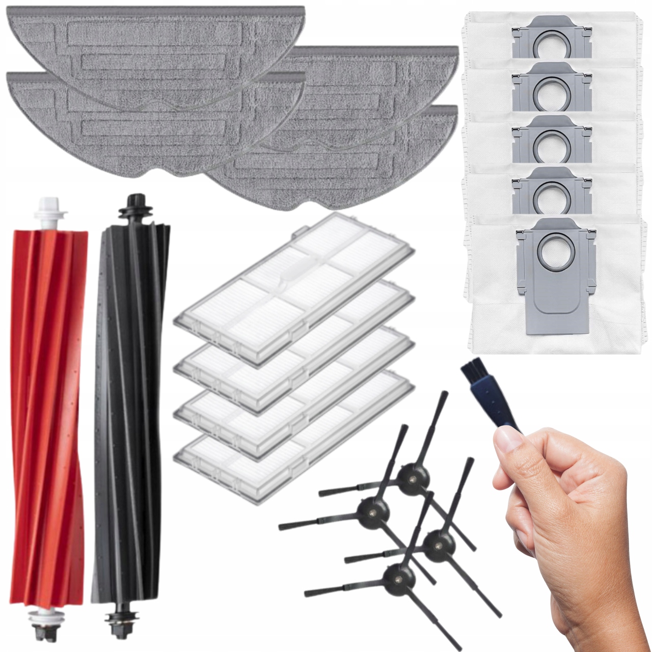 Velký set pro RoboRock S8 S8 Plus Filtry Kartáče Mopy Sáčky Válce Díly