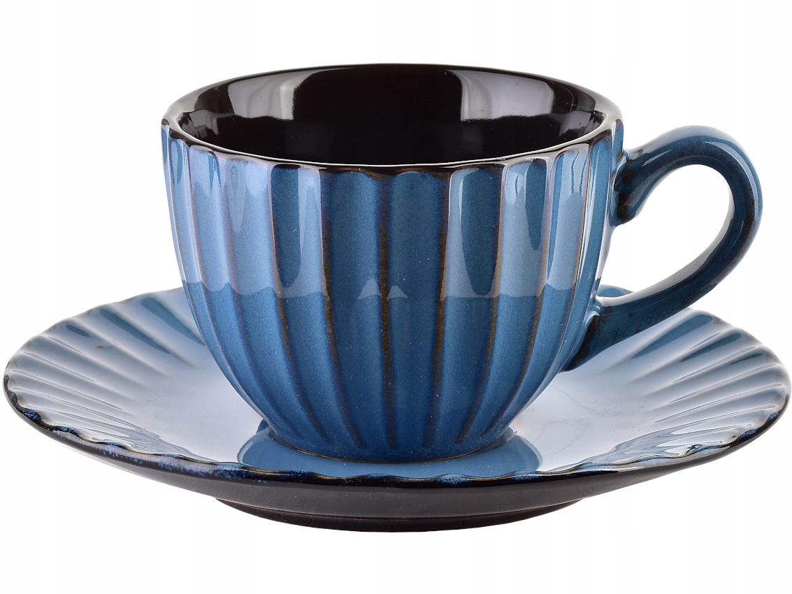 

Ceramiczna Filiżanka 220 ml ze Spodkiem Evie Blue