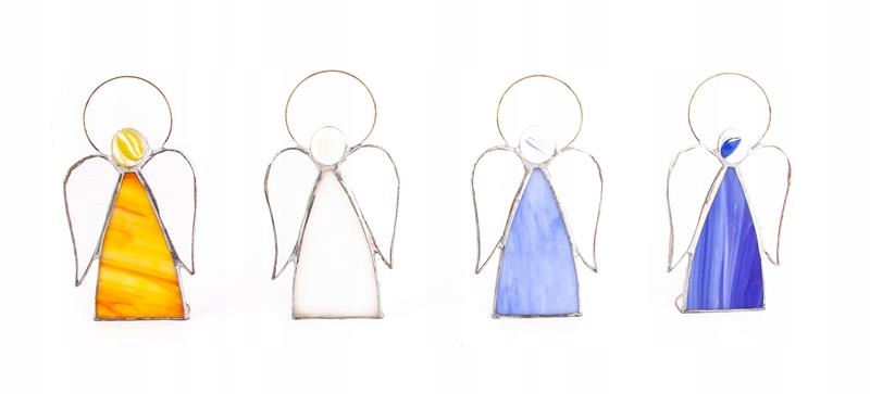ANIOŁ WITRAŻ ANIOŁEK FIGURKA 13cm RÓŻNE KOLORY Szerokość produktu 1 cm