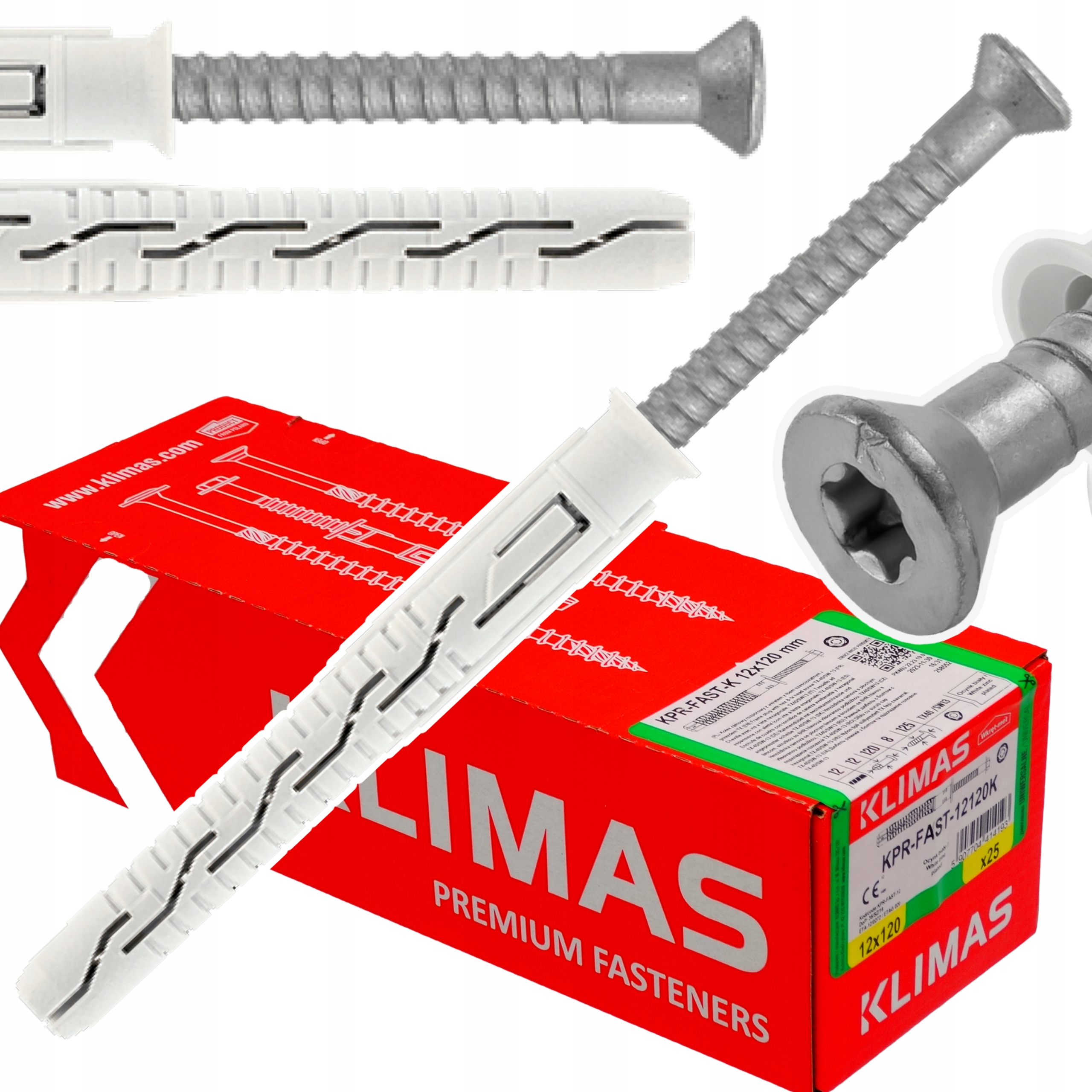 kołek rozporowy kołki ramowe długie Kps 10x230 Torx wkręt-met 25 sztuk