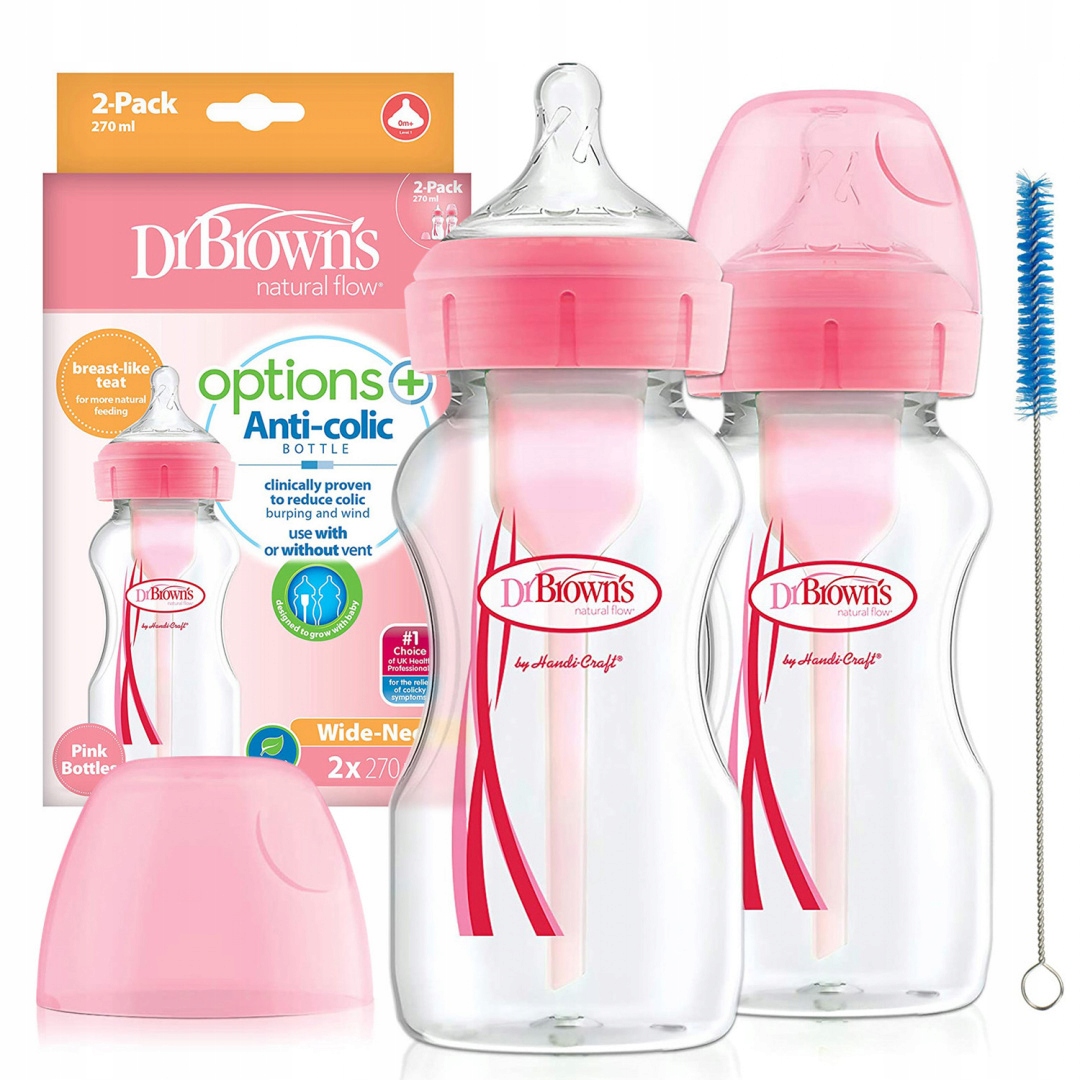 DR BROWN'S OPTIONS Butelka szeroka 270 ml 0+ 2pak