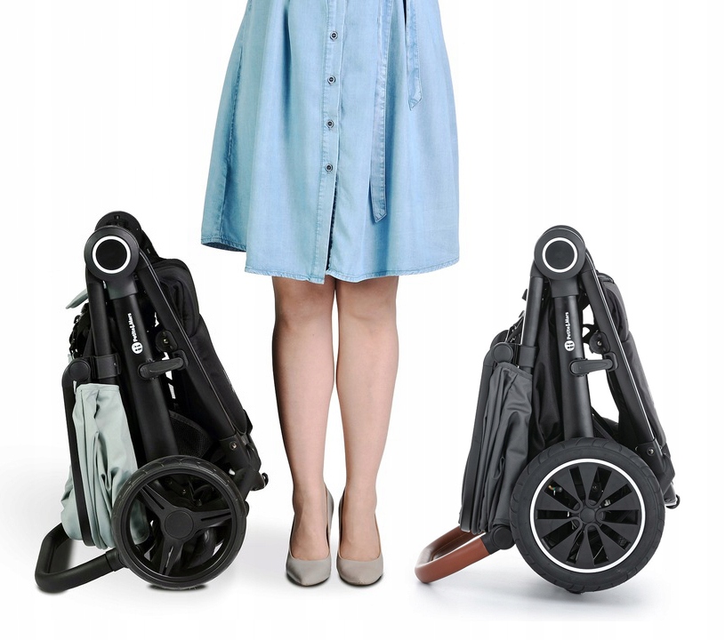 WÓZEK PetiteMars Street+ AIR STELAŻ OAK IRON GREEN Model street+ air