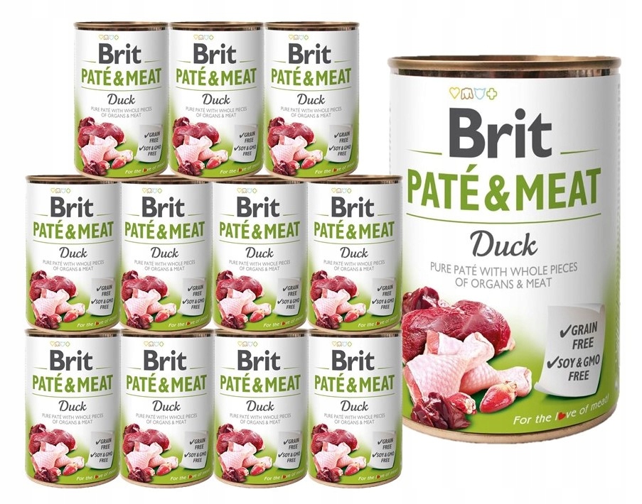 Brit Pate&amp;Meat Duck vlhké krmivo pro psy s kachnou 12x400 g