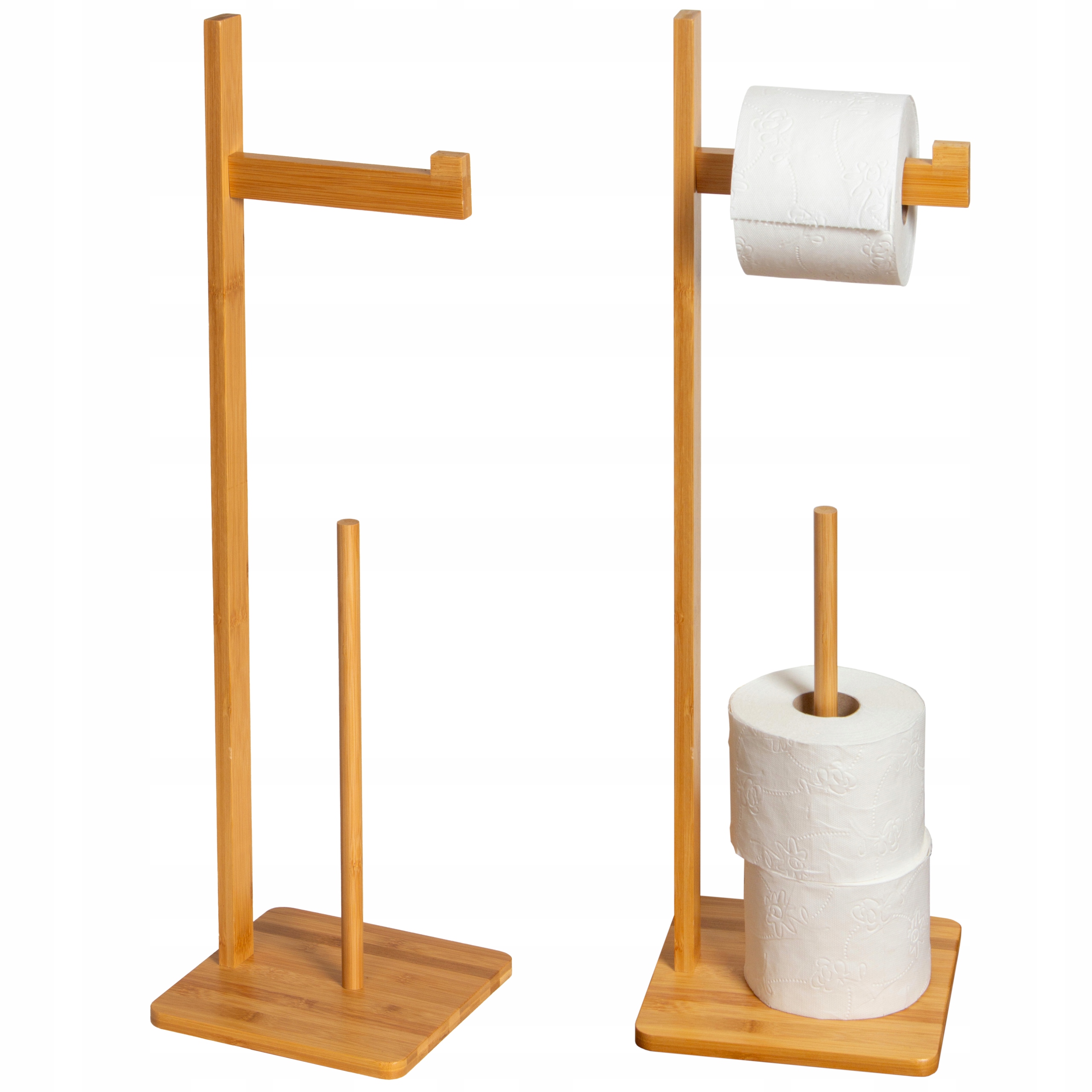 STOJAK BAMBUSOWY DREWNIANY ŁAZIENKOWY TOALETOWY ZESTAW WC NA PAPIER