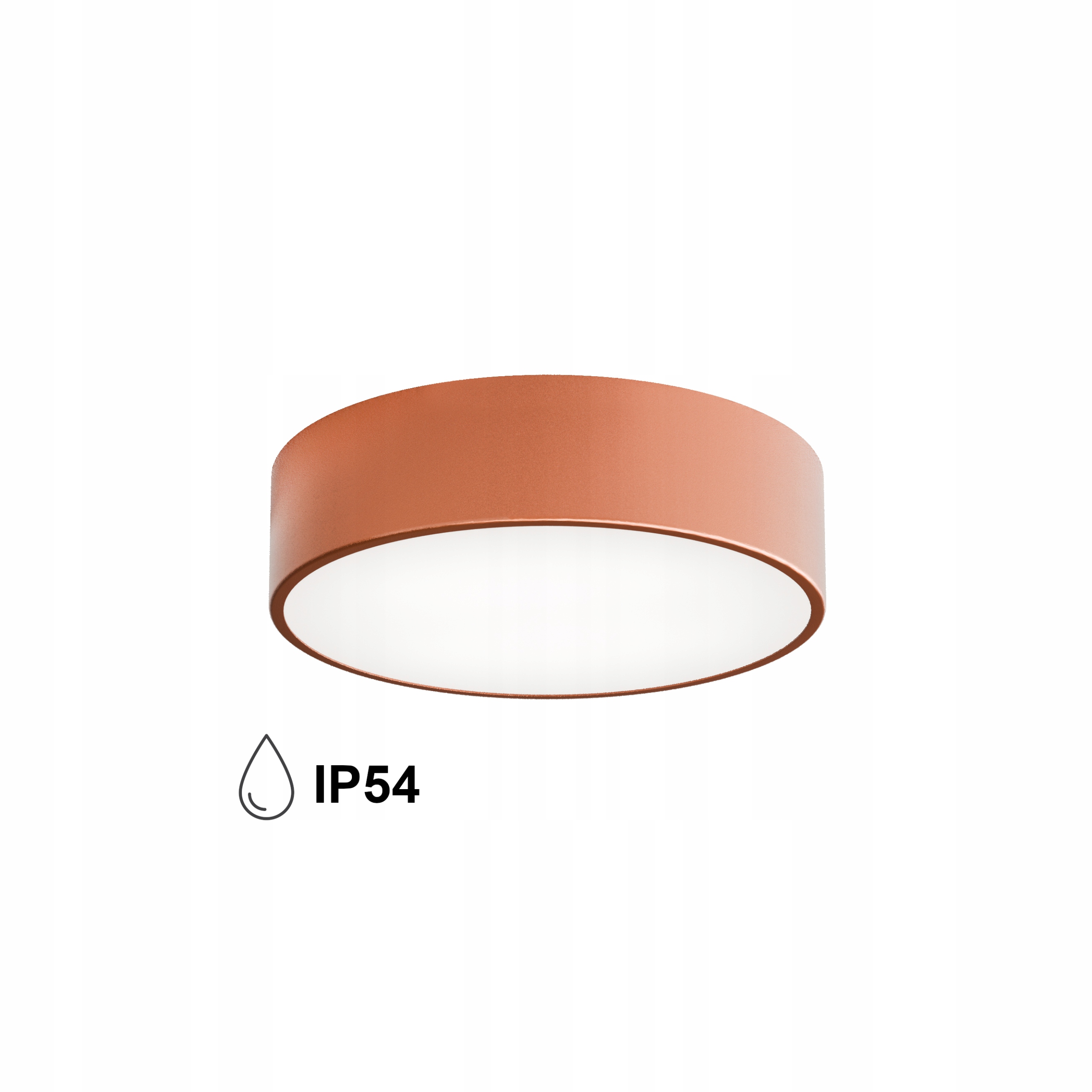 Lampa sufitowa łazienkowa na taras Plafon Cleo 300 IP54 Miedziany