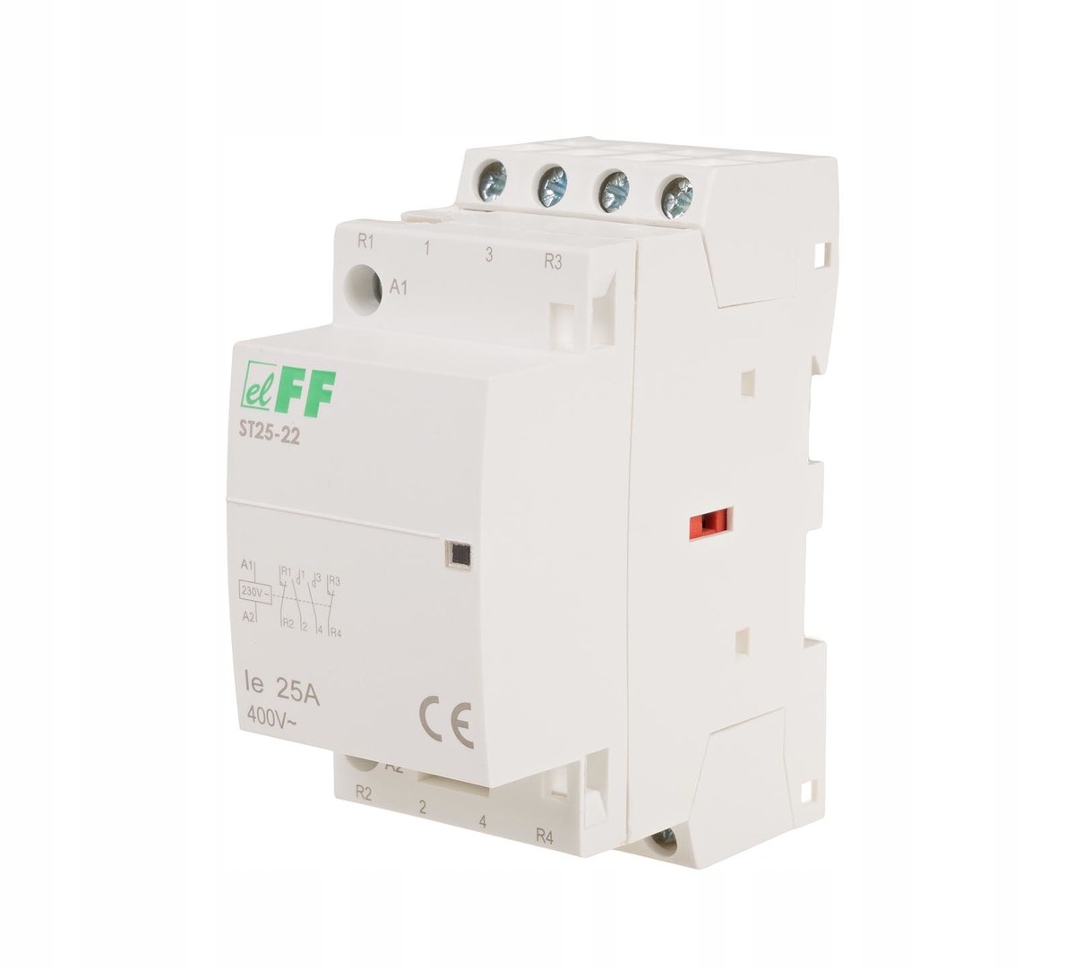 Modulární stykač, montáž na kolejnici, kontakty 2no+2nc, 25a ST25-22