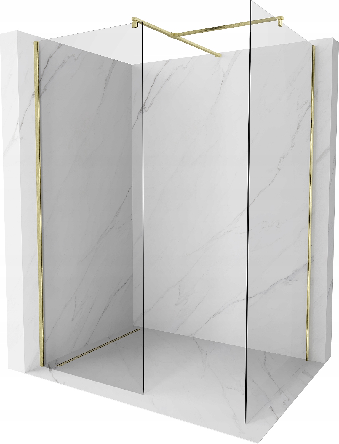 Mexen Kioto Ścianka Prysznicowa Walk-in 180X110 Transparent Złota
