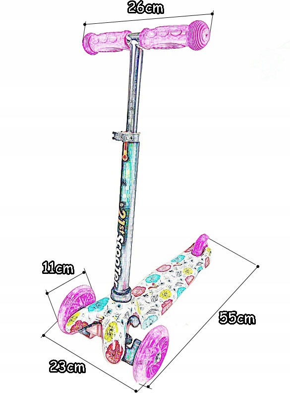 HULAJNOGA BALANSOWA TRÓJKOŁOWA KOŁA LED GRAFFITI Marka Scooter