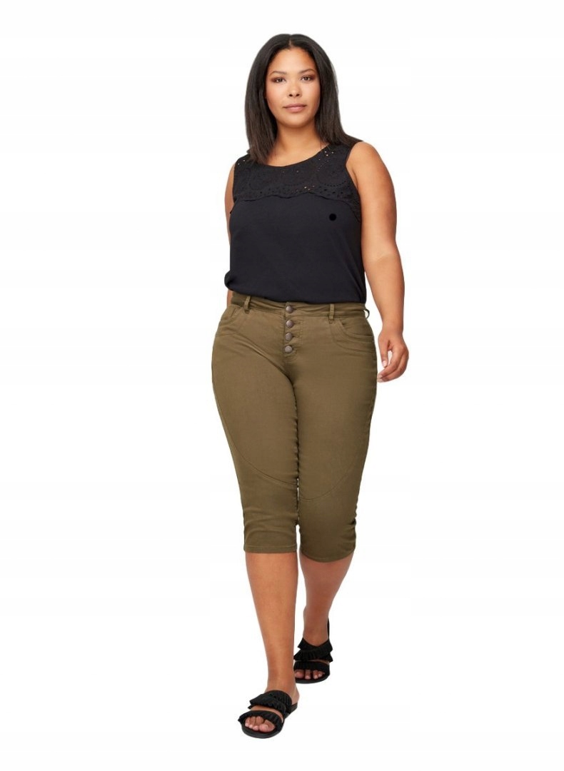 

Zizzi Spodnie Rybaczki Khaki Guziki 432A 50