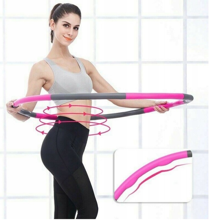 HULA HOP PIANKOWE Z WYPUSTKAMI 95 cm SKŁADANE FITNESS SPORT ODCHUDZAJĄCE EAN (GTIN) 5903857191752
