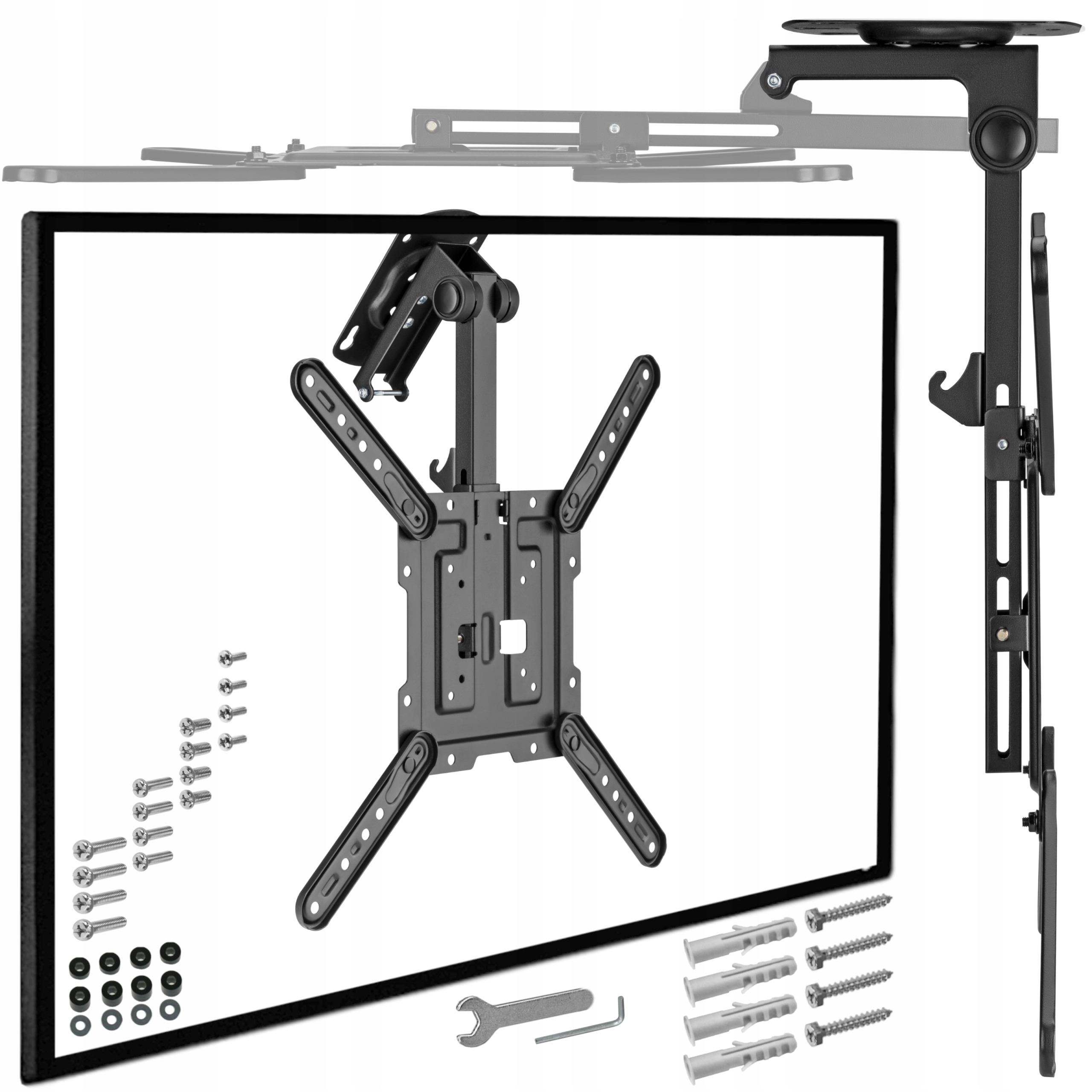 Uchwyt Do Tv Telewizora 23-55 Cali Na Poddasze Skośny Sufit Składany Mocny