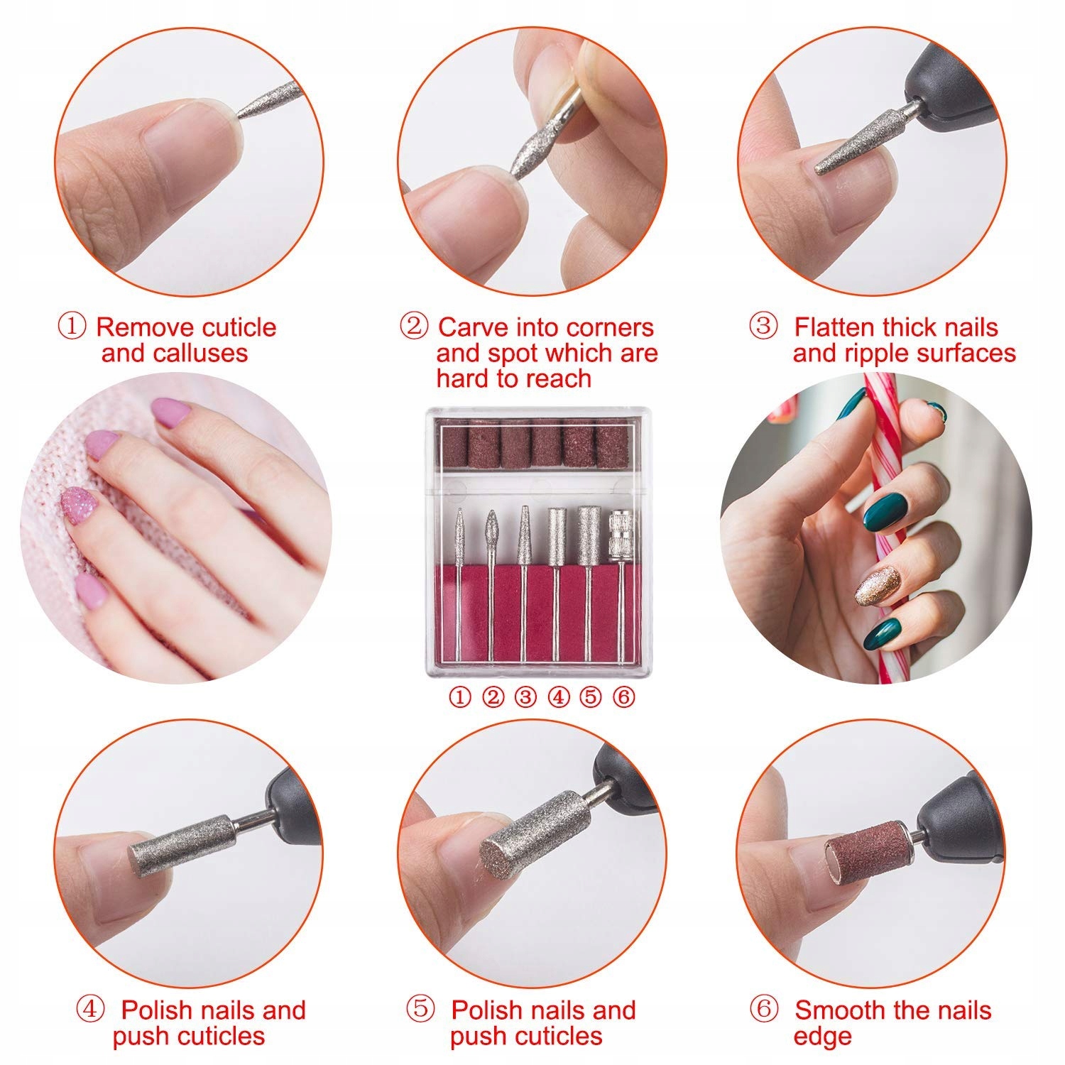 Elektryczna frezarka do paznokci, zestaw do manicure 20000 RPM — miniatura 3