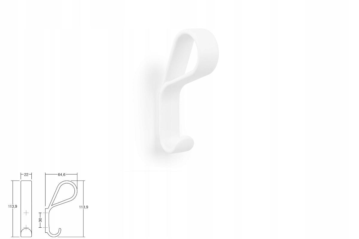 Nástěnný nábytkový věšák Viefe 7039 Belt bílý mat 7039022ZM1